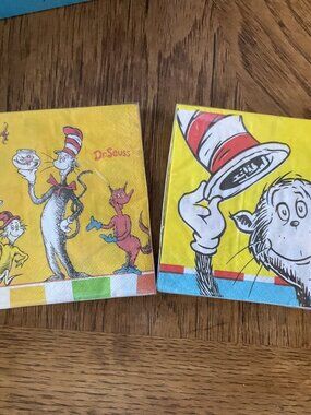 Dr. Seuss Dessert Beverage Napkins Birthday Party Supplies 20 Ct LOT Of 2 Design